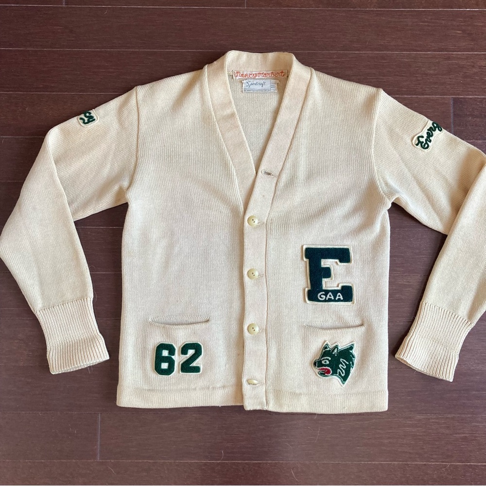Vintage Letterman Cardigan with Patches